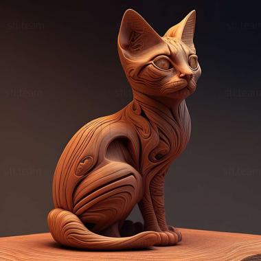 3D модель Гаванская коричневая кошка (STL)